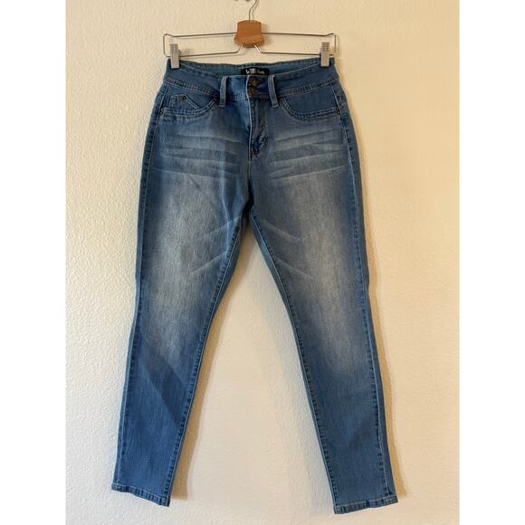 Royalty For Me Wannabettabutt Mid Rise Embroidered Skinny Jeans Womens 8 Blue - Picture 2 of 10